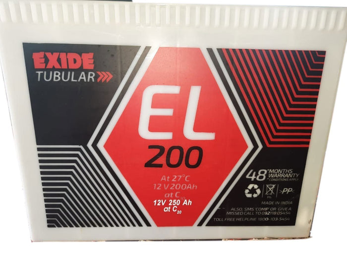 Exide 6EL200 200Ah Tubular Inverter Battery