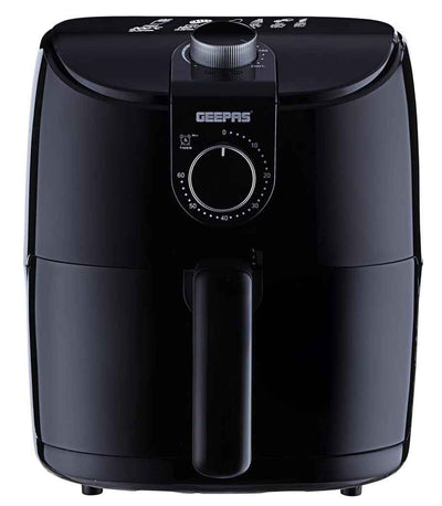Geepas Air Fryer-GAF37555ID/4.0 L Pot, Non-Stick Coating, with Vortex Frying Technology/Multiple Function,1-60 Min Timer,Temperature 60-200 Degree Celsius/1500W, 2 Years Warranty, Black