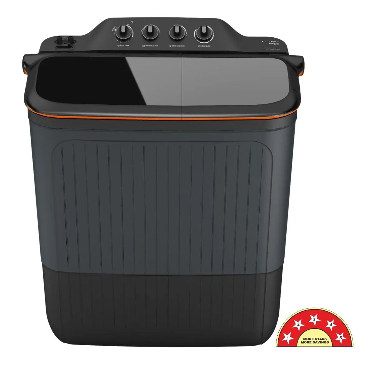 LLOYD:WASHING MACHINE:GLWS805EXAVG 8KG ORANGE & GREY