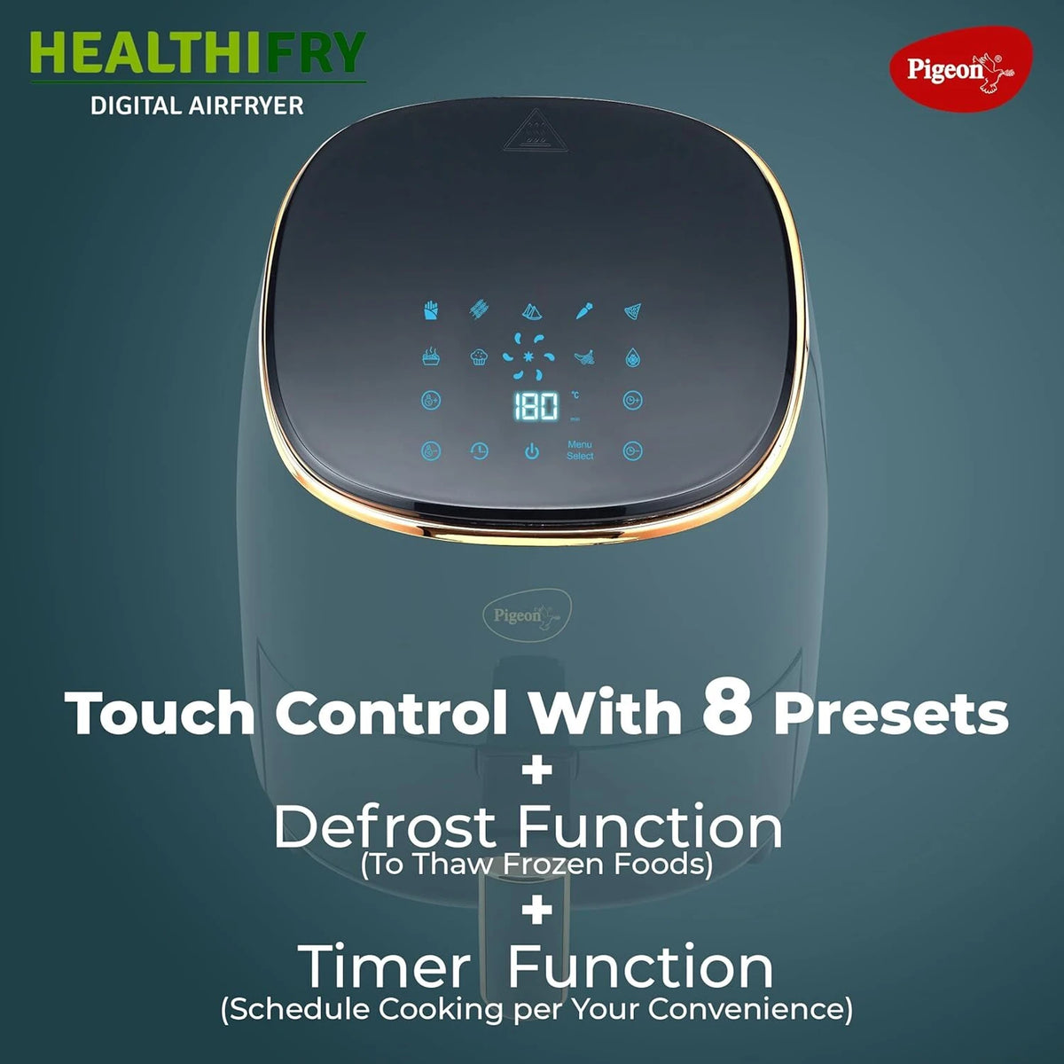 PIGEON:AIR FRYER:HEALTHIFRY+ DIGITAL AIR FRYER - GT EX.