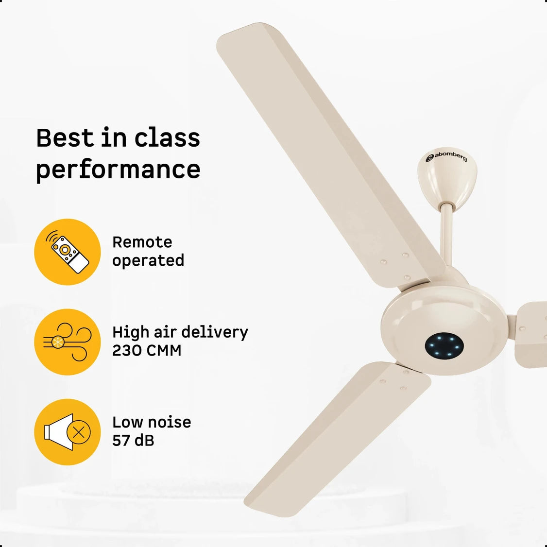 ATOMBERG:CEILING FAN:IKANO 1200MM CF GLOSS WHITE BLDC