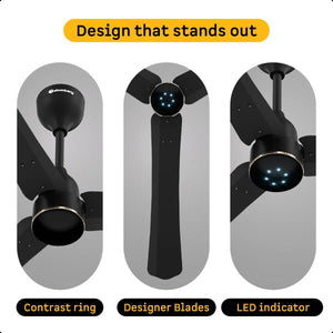 ATOMBERG:CEILING FAN:RENESA HALO SMART 1200MM WITH REMOTE CONTROL | MIDNIGHT BLACK
