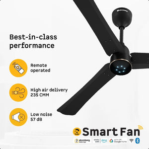 ATOMBERG:CEILING FAN:RENESA HALO SMART 1200MM WITH REMOTE CONTROL | MIDNIGHT BLACK