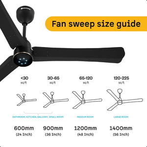 ATOMBERG:CEILING FAN:RENESA HALO SMART 1200MM WITH REMOTE CONTROL | MIDNIGHT BLACK
