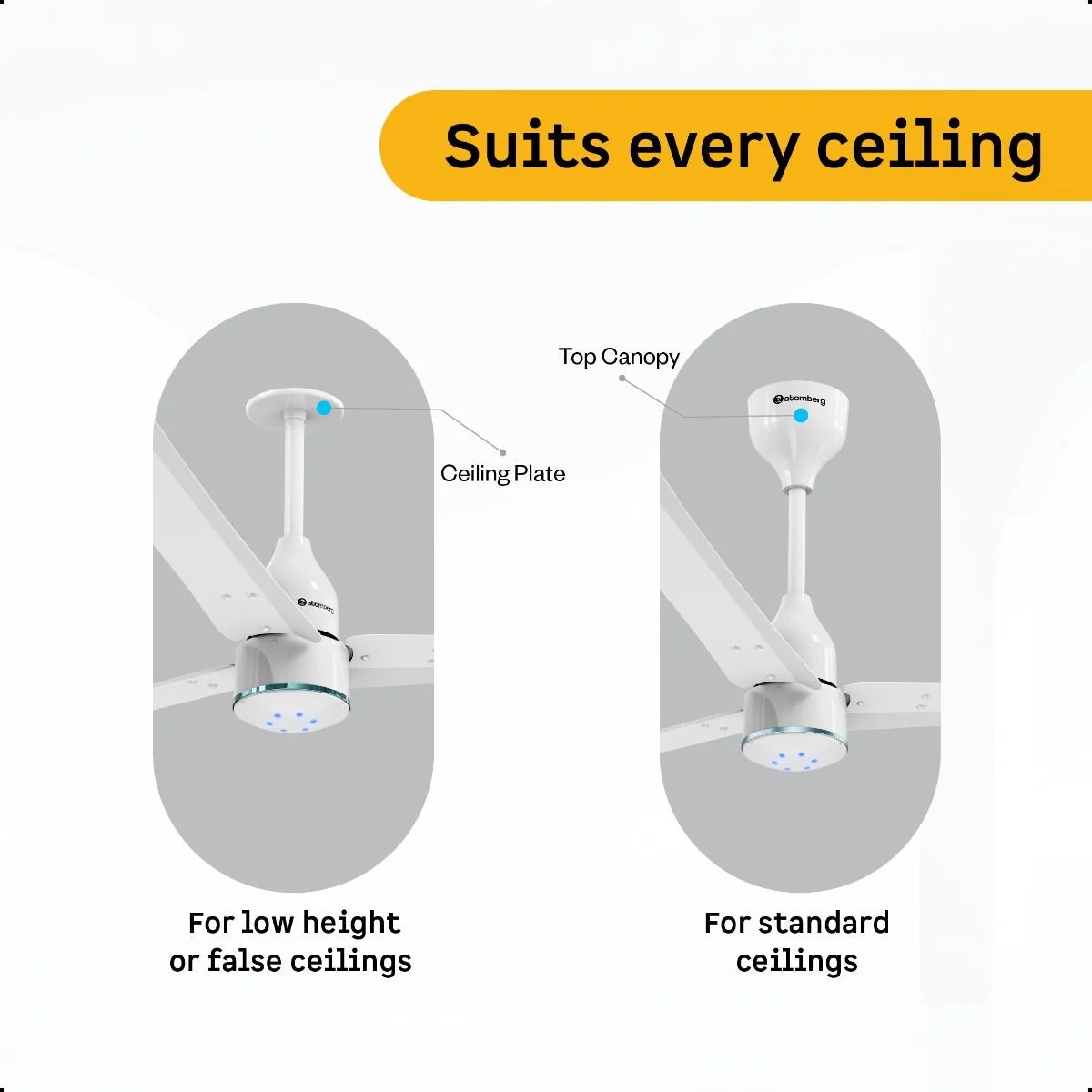 ATOMBERG:CEILING FAN:RENESA HALO SMART 1200MM WITH REMOTE CONTROL | MIDNIGHT BLACK