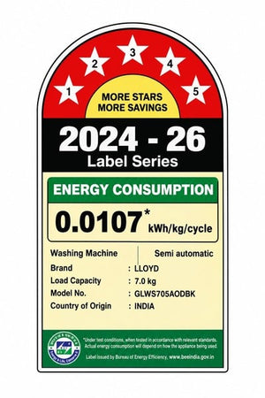 LLOYD:WASHING MACHINE:GLWS705AODBK 7 KG DARK BLACK