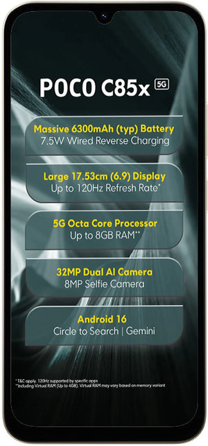 POCO:SMART PHONES:C85X 4/128GB GREEN 5G