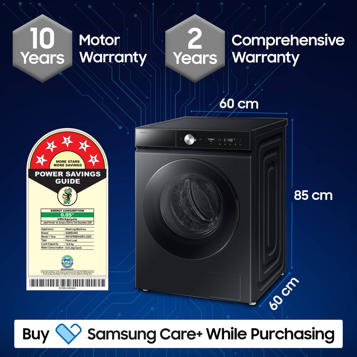 Samsung WD12FG5B34BBTL 12/7KG Washer Dryer Silver - Oxygen The Digital Expert