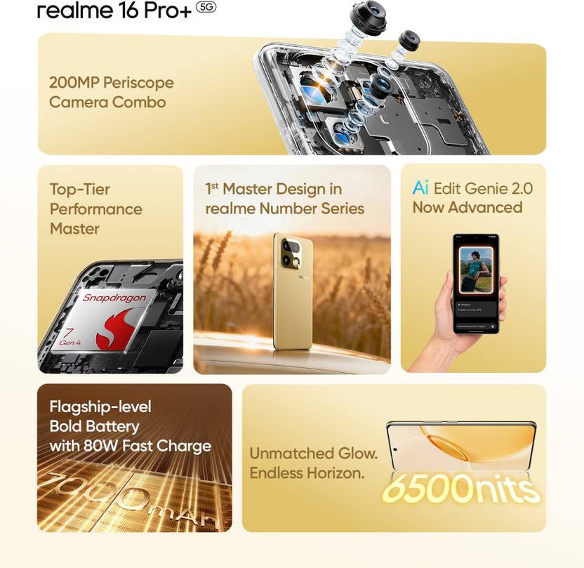 realme 16 Pro+ (Master Gold, 256 GB) (8 GB RAM)