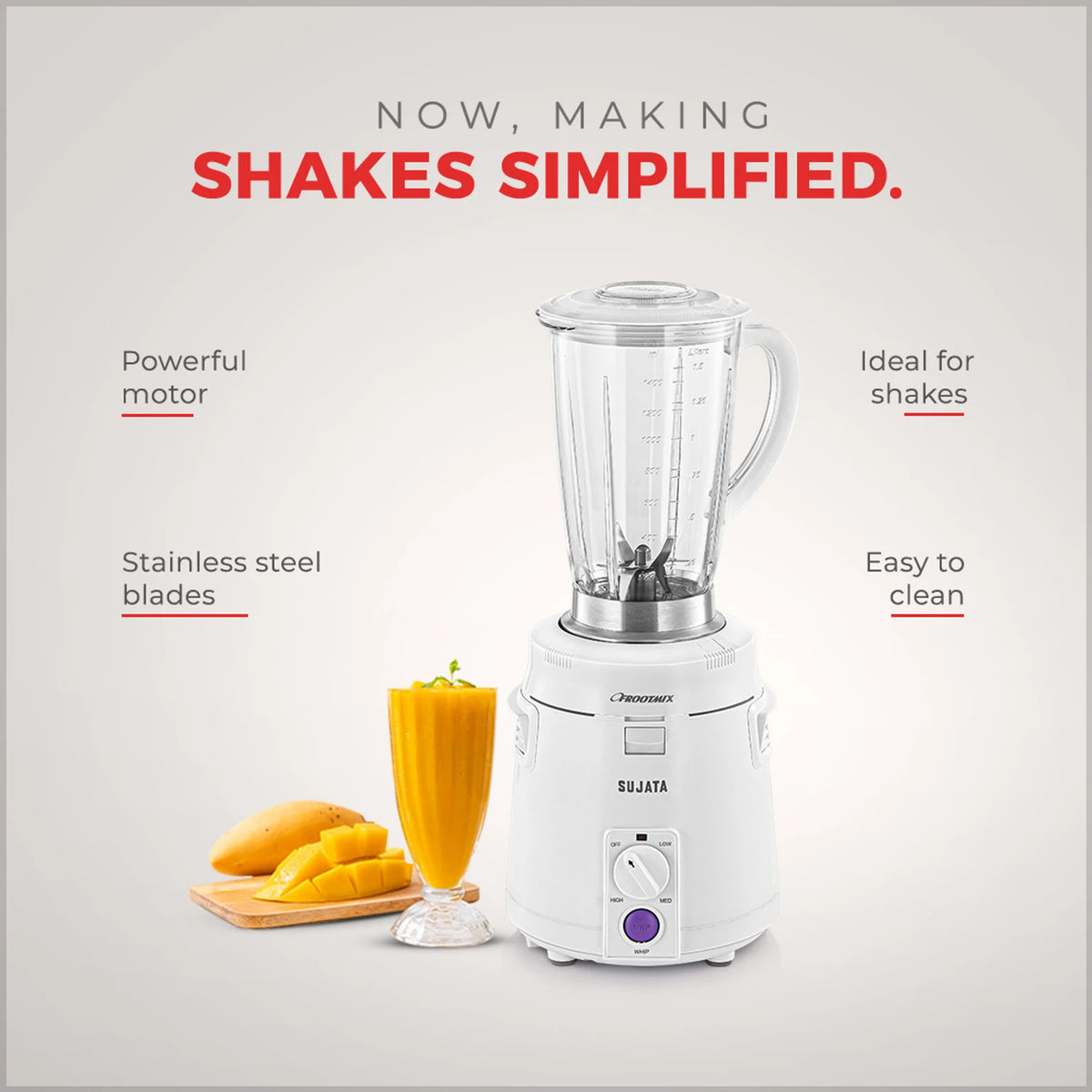 SUJATA:MIXER GRINDER:POWERMATIC PLUS