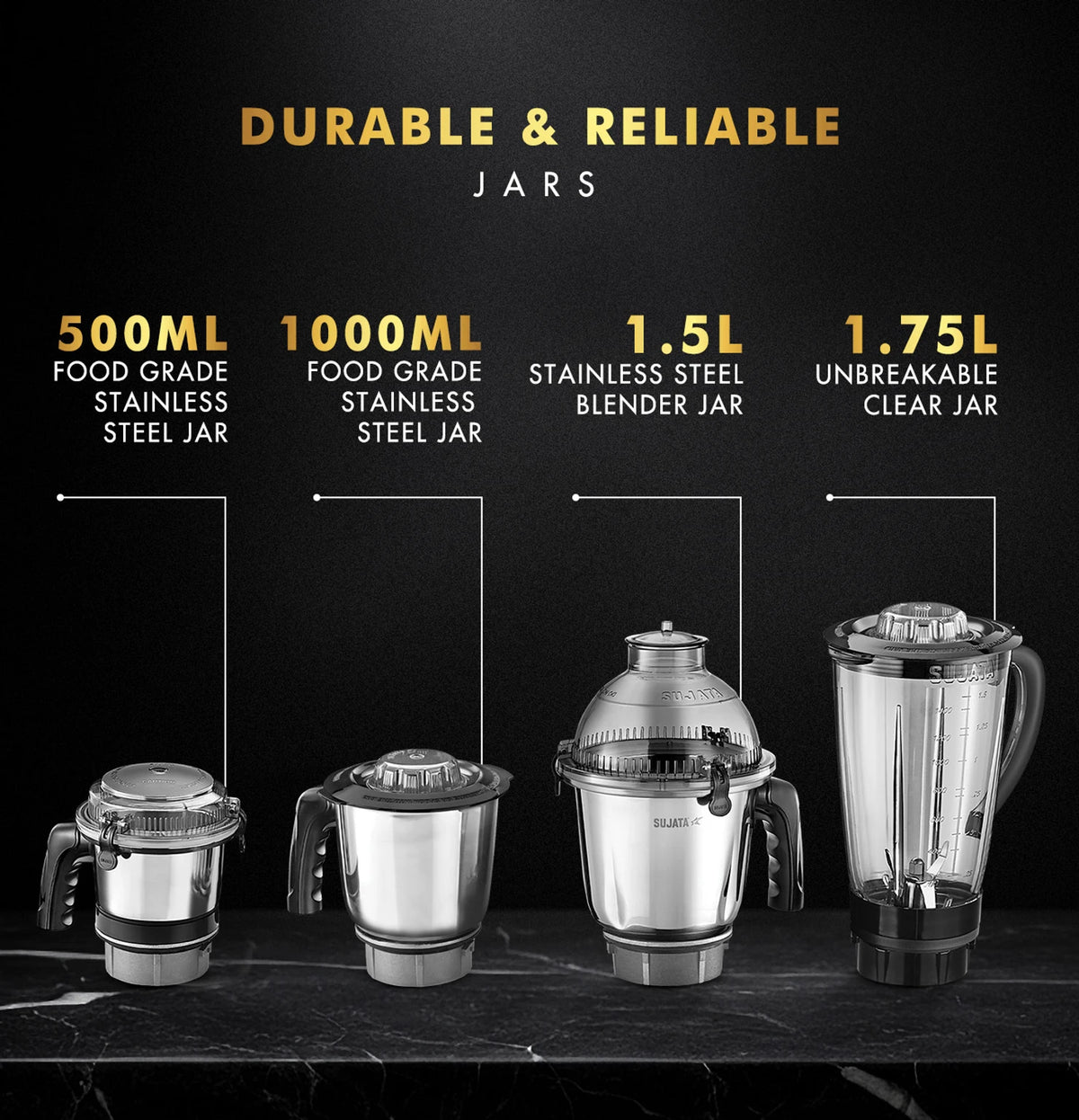 SUJATA:MIXER GRINDER:MG03 BLACK