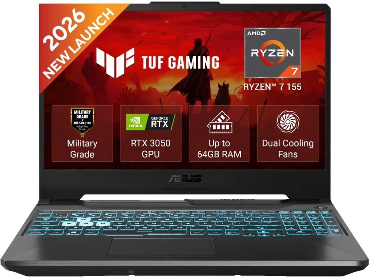 ASUS:LAPTOPS: TUF A15 FA506NCG-HN443WS RYZEN 7 155 | 16GB | 512GB SSD | RTX 3050 4GB GFX | 15.6" FHD 144HZ | WIN 11 | MSO | GRAPHITE BLACK