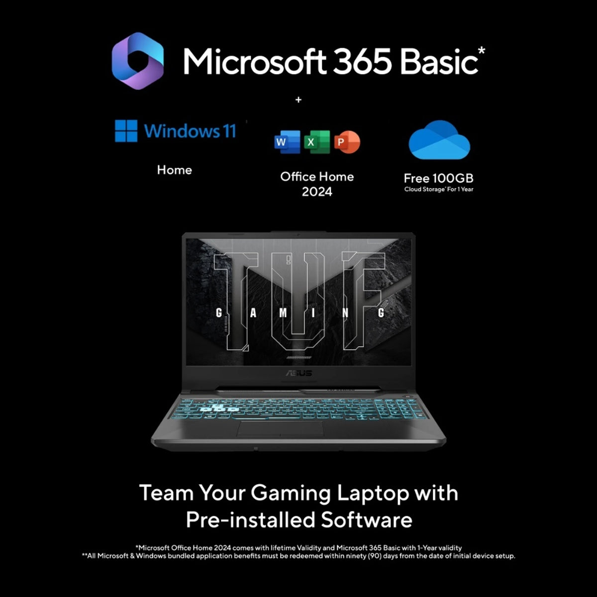 ASUS:LAPTOPS: TUF A15 FA506NCG-HN443WS RYZEN 7 155 | 16GB | 512GB SSD | RTX 3050 4GB GFX | 15.6" FHD 144HZ | WIN 11 | MSO | GRAPHITE BLACK
