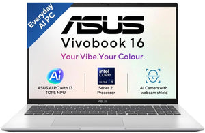 ASUS:LAPTOPS: VIVOBOOK 16 X1607CA-MB350WS ULTRA 5 225H | 16GB | 512GB SSD | 16" FHD+ | WIN 11 | MSO | COOL SILVER