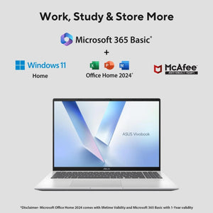 ASUS:LAPTOPS: VIVOBOOK 16 X1607CA-MB350WS ULTRA 5 225H | 16GB | 512GB SSD | 16" FHD+ | WIN 11 | MSO | COOL SILVER