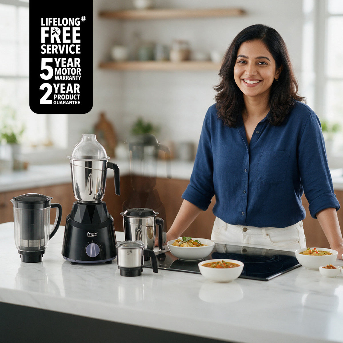 PREETHI:MIXER GRINDER:GALAXY PLUS 3 JAR+JUICER