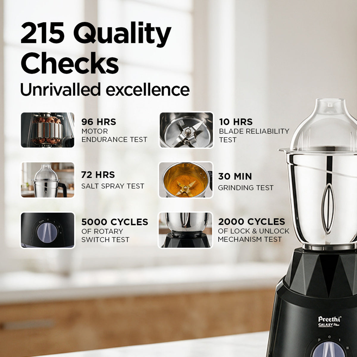 PREETHI:MIXER GRINDER:GALAXY PLUS 3 JAR+JUICER