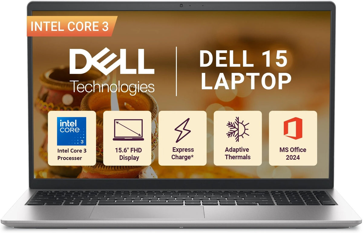 DELL:LAPTOPS: (N) DELL 15250 ODC15250020N1RINS1 CORE 3 100U | 8GB | 512GB SSD | 15.6" FHD 120HZ | WIN 11 | MSO | PLATINUM SILVER