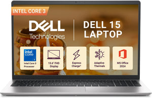 DELL:LAPTOPS: (N) DELL 15250 ODC15250020N1RINS1 CORE 3 100U | 8GB | 512GB SSD | 15.6" FHD 120HZ | WIN 11 | MSO | PLATINUM SILVER