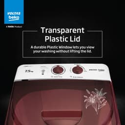 VOLTBECK:WASHING MACHINE:WST75UZ/BRSSWH2PTD 7.5 KG(WASHER ONLY) MAROON AND WHITE