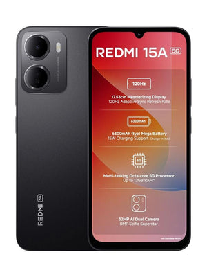 XIAOMI:SMART PHONES:REDMI 15A 4/128GB ACE BLACK