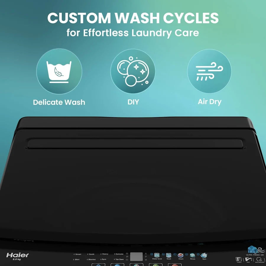HAIER:WASHING MACHINDE:HWM80-310BKN 8.0 KG BLACK
