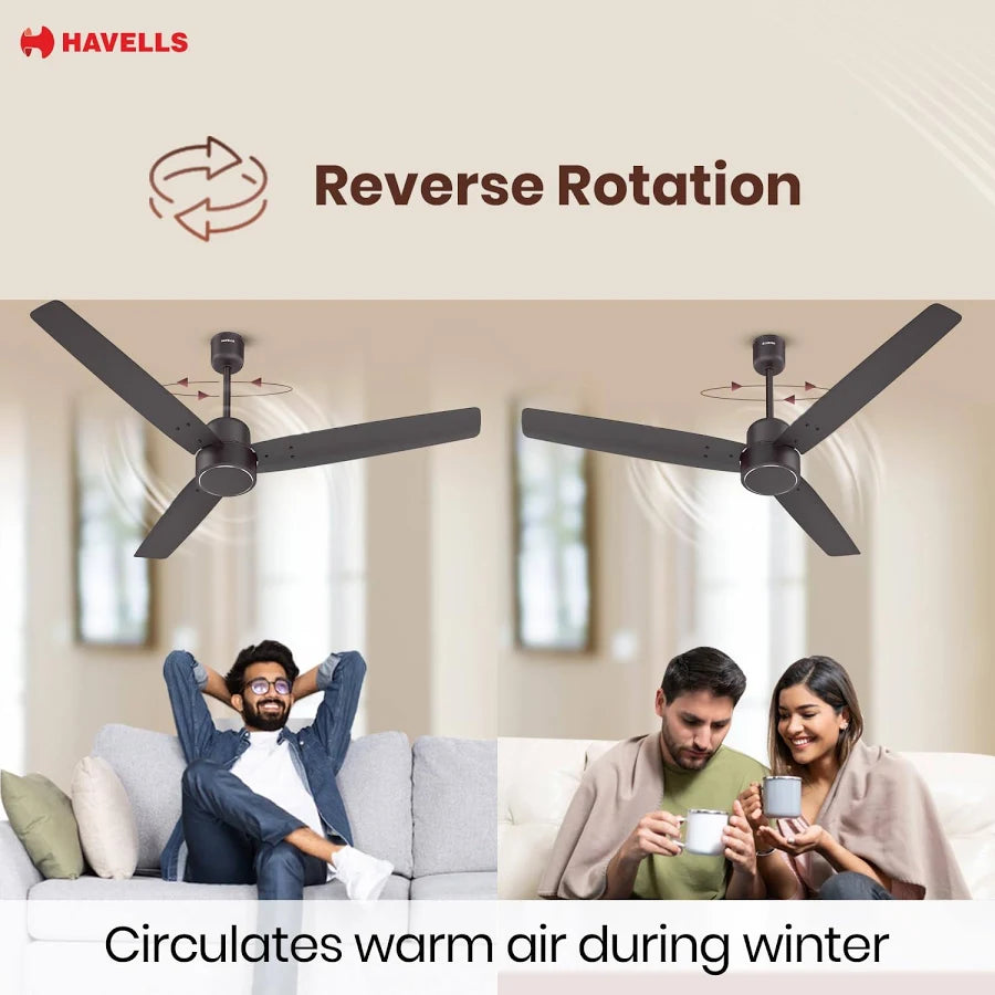 HAVELLS:CEILING FAN:1200 MM FAN EPIC BLDC SMOKE BROWN