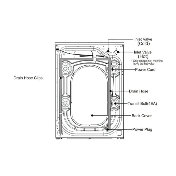 HAFELE:WASHING MACHINE:AMARA 9014W 9.0 KG WHITE